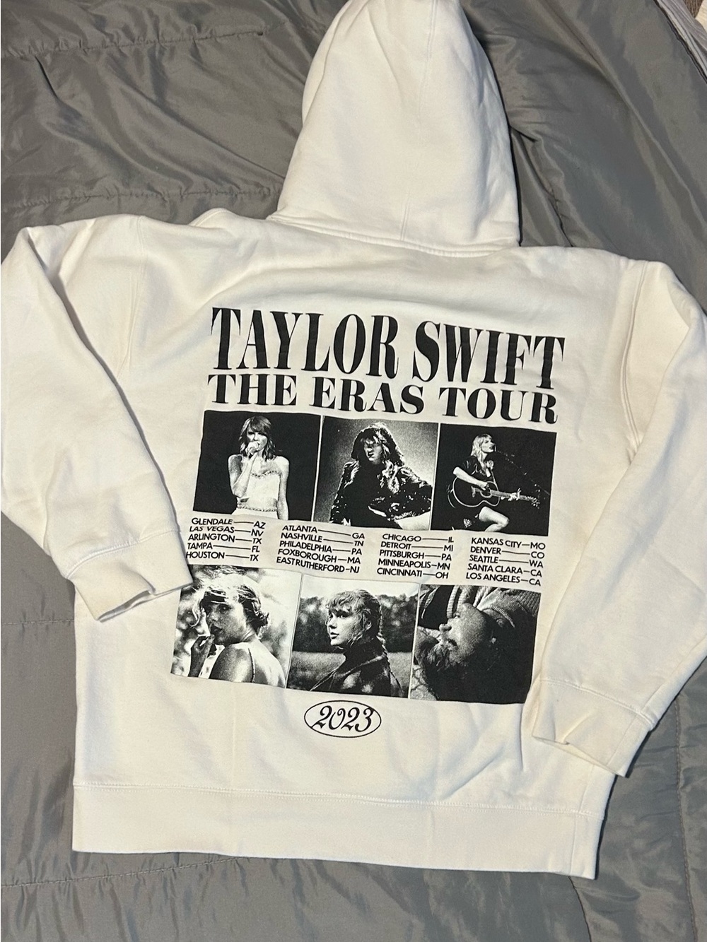Taylor Swift White and Black Eras Tour Pullover Hoodie